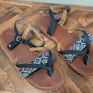 Toms Womens Sandal Denim/Multicolor Size 9.5